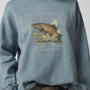 Michigan Lake Huron embroidered sweatshirt